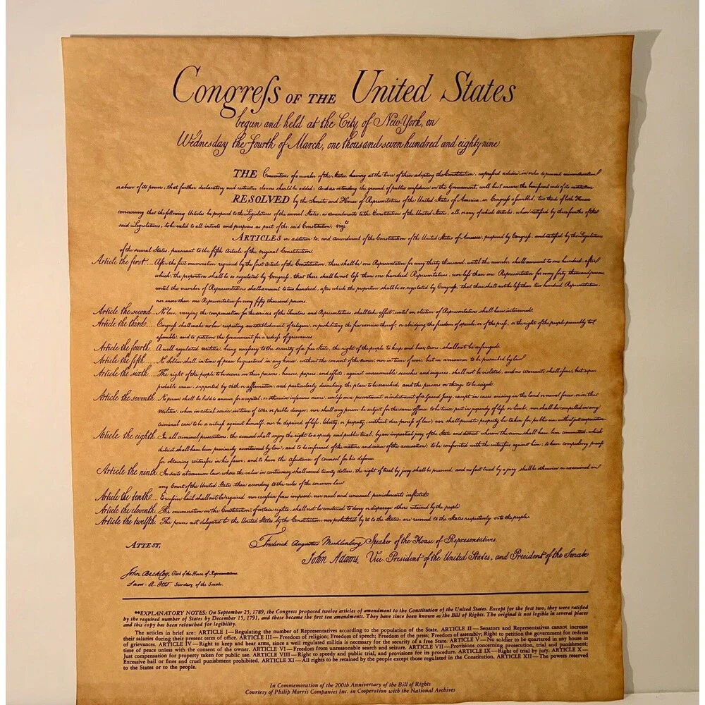 Congrefs Of The United States Historical Vintage Document Americana 1 Paper USA